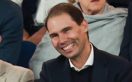 O ex-tenista espanhol Rafael Nadal no camarote da final do Australian Open