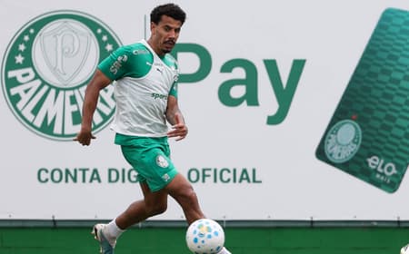 Lucas Evangelista e Andreas Pereira durante treino do Palmeiras