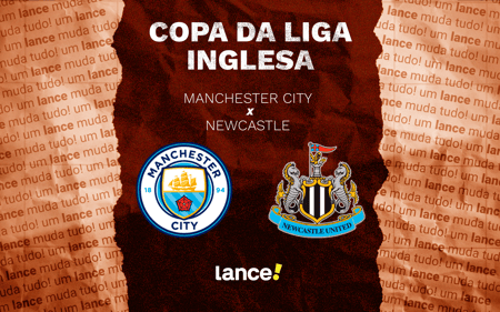 Manchester City x Newcastle pela semifinal da Copa da Liga Inglesa (Arte: Lance!)