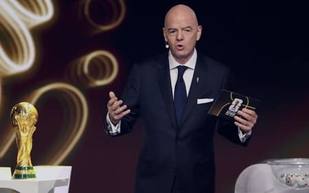 Gianni Infantino, presidente da Fifa, durante evento da Copa do Mundo de 2026