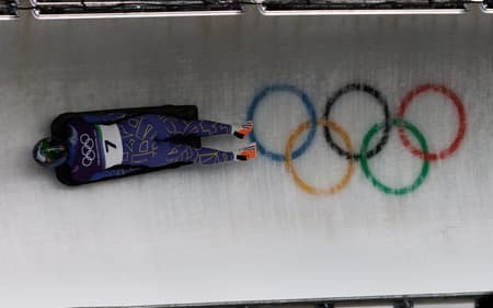 A brasileira Nicole Silveira compete no skeleton nos Jogos Olímpicos de Inverno Milao-Cortina 2026 Foto: Gabriel Heusi/COB