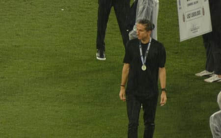 Filipe Luís após Flamengo x Lanús (Foto: Lucas Bayer/Lance!)