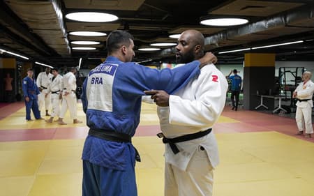 Teddy Riner treina no CT Time Brasil (Foto: Gabriel Augusto/COB)
