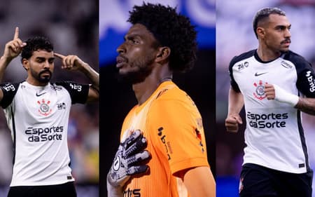 Matheus Bidu, Hugo Souza e Matheuzinho (Fotos: Divulgação/ Corinthians)