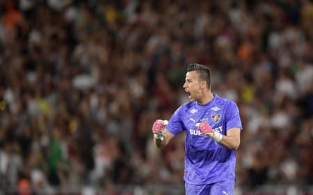 Fábio comemora em Fluminense x Atlético-MG (Foto: Thiago Ribeiro/ Agif/Gazeta Press)