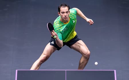 Hugo Calderano no WTT de Chongqing na China (Foto: World Table Tennis)