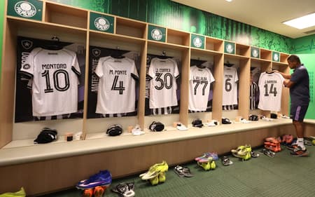 Vestiário do Botafogo no Allianz Parque (Foto: Vítor Silva/Botafogo)