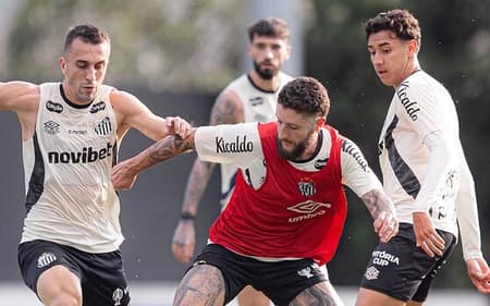 Zé Rafael se recuperou de lesão e treina normalmente no CT Rei Pelé. (Foto: Raul Baretta/ Santos FC)