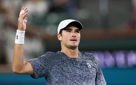 João Fonseca na derrota para o italiano Jannik Sinner no Masters 1000 de Indian Wells (