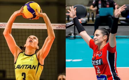 Macris e Dani Lins se enfrentam nas quartas de final da Superliga Feminina (Fotos: VolleyballWorld e Reprodução/ Instagram)
