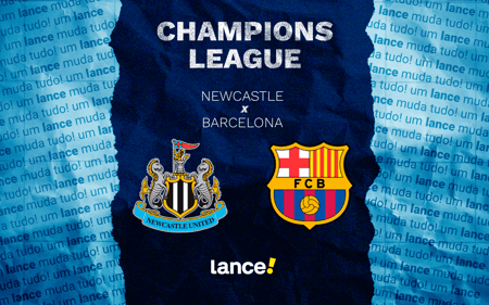 Newcastle x Barcelona pelas oitavas da Champions League (Arte: Lance!)