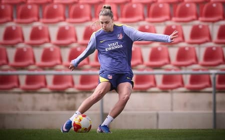 Gio Garbelini, do Atlético de Madrid, durante treino. (Foto: Atlético de Madrid/Divulgação)