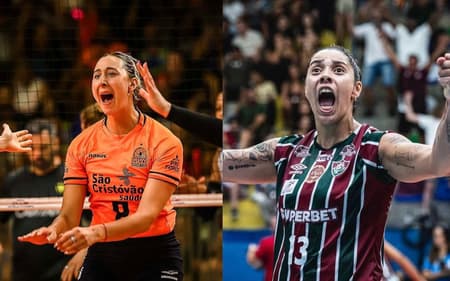 Bianca Cugno, do Osasco, e Ariane, do Fluminense (Fotos: Volleyball World e Mailson Santana/FFC)