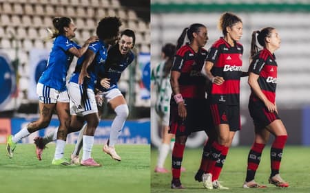 Cruzeiro e Flamengo venceram seus jogos na quinta rodada do Brasileirão Feminino. (Foto: Divulgação/Cruzeiro e Flamengo)