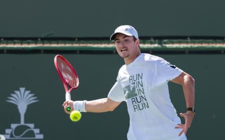 João Fonseca em treino em Indian Wells (Reprodução)
