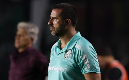 João Martins, auxiliar de Abel Ferreira, no jogo entre Palmeiras e Vasco (Foto: Cesar Greco/Palmeiras)