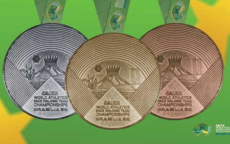 Design das medalhas do Mundial de Marcha Atlética em Brasília