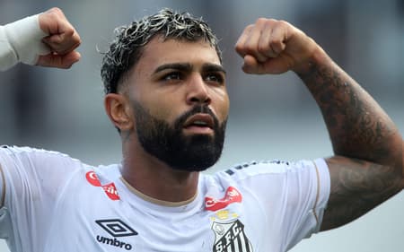 Gabigol comemora gol marcado pelo Santos (Foto: Guilherme Dionizio/Código 19/Folhapress)