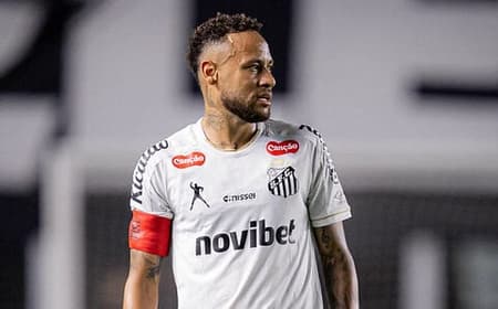 Neymar durante partida entre o Santos e o Atlético-MG. (Foto: Raul Baretta/ Santos FC)