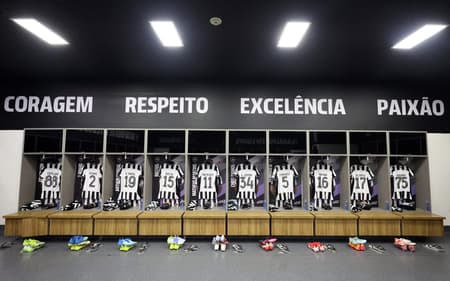 Vestiário do Botafogo antes da partida contra o Mirassol (Foto: Vitor Silva/Botafogo)