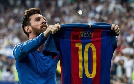 Comemoração de Messi marca El Clásico de 5 gols (Foto: Reprodução/FC Barcelona)