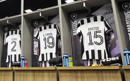 Vestiário do Botafogo no Nilton Santos (Foto: Vítor Silva/Botafogo)