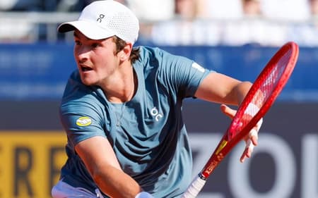 João Fonseca na derrota para Ben Shelton no ATP 500 de Munique (Divulgação)