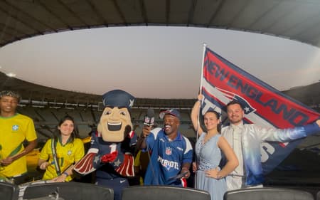 New England Patriots fez anúncio de jogador da NFL direto do Maracanã (Foto: Divulgação)