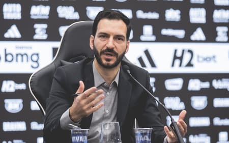 Pedro Daniel em apresentação como novo CEO do clube (Pedro Souza / Atlético)