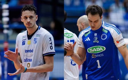 Samuel, do Minas, e Oppenkoski, do Sada Cruzeiro (Fotos: Hedgard Moraes/MTC e Agência i7/Sada Cruzeiro)