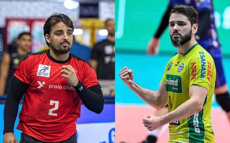 Filipinho, do Praia Clube, e Lukinha, do Campinas (Fotos: Bruno Cunha e Pedro Teixeira/Vôlei Renata)