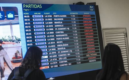 Painel no Aeroporto de Congonhas, em São Paulo
