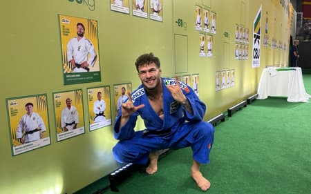 Willian Lima comemora vitória na seletiva nacional de judô