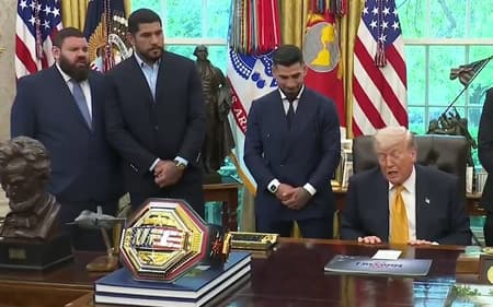 Donald Trump recebe lutadores do UFC Casa Branca (Foto: Reprodução/ X)