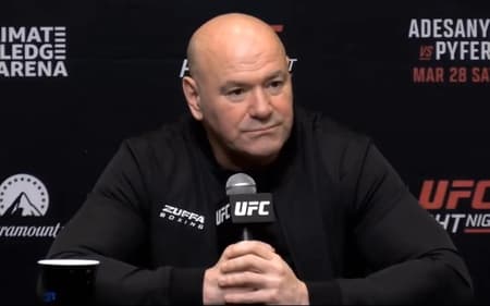 Dana White em coletiva de imprensa do UFC (Foto: Reprodução/X)