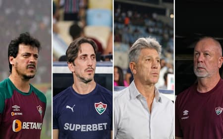Diniz, Zubeldía, Renato Gaúcho e Mano Menezes pelo Fluminense (Foto: Divulgação/ Fluminense FC)