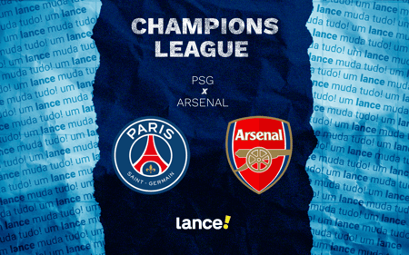 PSG e Arsenal se enfrentam pela final da Champions League (Foto: Arte/Lance!)