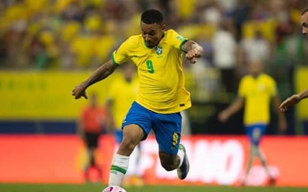 Gabriel Jesus em ação pela Seleção (Foto: Lucas Figueiredo/CBF)
