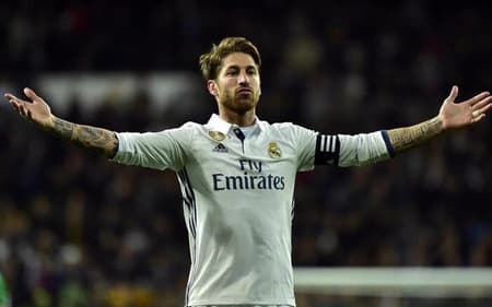 Sergio Ramos celebra gol pelo Real Madrid