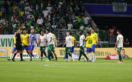 Arbitragem e jogadores de Palmeiras e Chapecoense