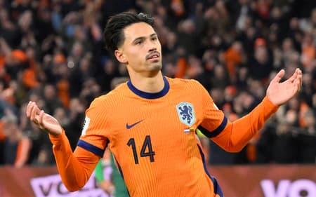 Reijnders comemorando o gol da Holanda (Foto: John Thys/AFP)