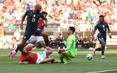 Igor Thiago em ação durante partida entre Brasil e Egito (Foto: Kirk Irwin / GETTY IMAGES NORTH AMERICA / Getty Images via AFP)