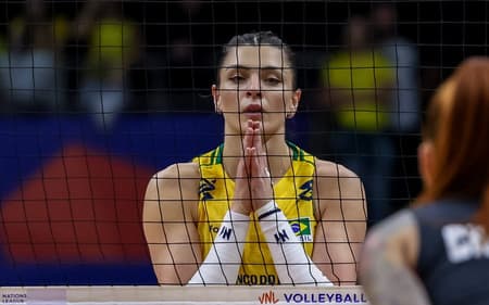 Rosamaria em Brasil x República Dominicana pela VNL 2026 (Foto: Patricy Albuquerque/CBV)