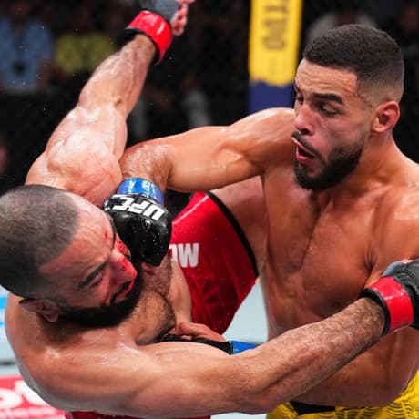 Gabriel Bonfim em vitória sobre Belal Muhammad no UFC Vegas 118 (Foto: Reprodução/Instagram/UFC Brasil)