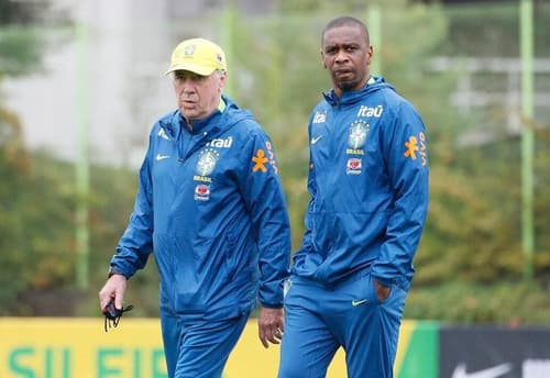 Carlo Ancelotti e o coordenador técnico da Seleção, Juan Santos