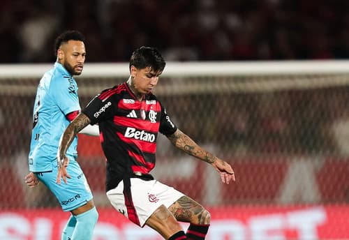 Pulgar e Neymar disputam bola em Flamengo x Santos (Foto: Gilvan de Souza / Flamengo)