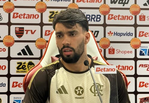 Paquetá na coletiva de apresentação no Flamengo (Foto: Pedro Werneck/Lance!)