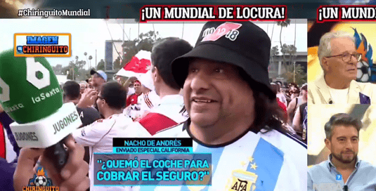 Torcedor argentino em entrevista à Chiringuito TV (Foto: Reprodução Chiringuito TV)