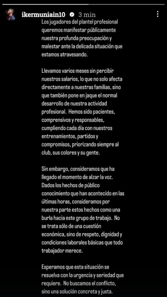 Muniain Salarios San Lorenzo