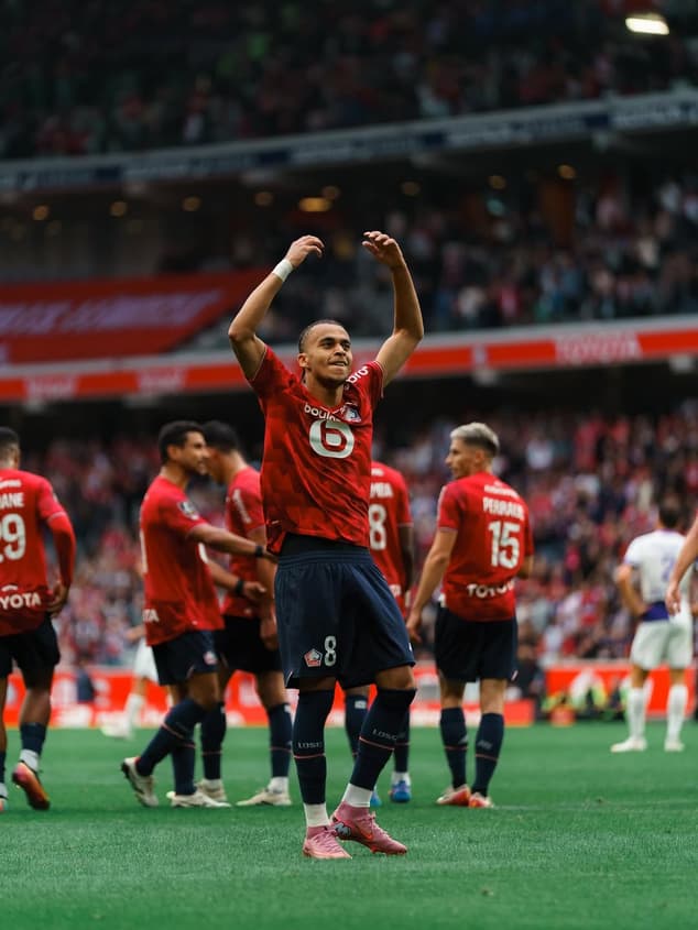 Ethan Mbappé comemora seu primeiro gol a serviço do Lille (FotoReprodução Instagram/@ethanmbappe)